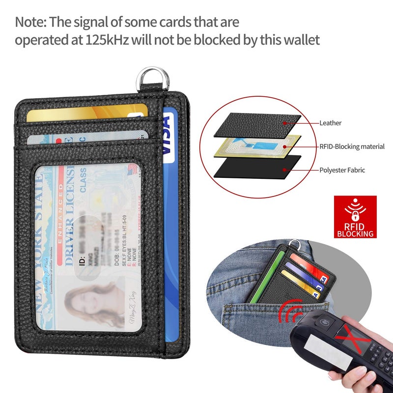 EcoVision Slim Minimalist Front Pocket Wallet, RFID Blocking Credit Card Holder Wallet with Detachable D-Shackle for Men Women - Image 3
